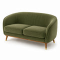 2-Sitzer Sofa Cordstoff Massivholz Olivgrün