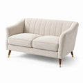 2-Sitzer Sofa Stoff Beige mit Holzbeinen 150x85x75 cm