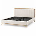Polsterbett Holzrahmen Beige 200x180 cm
