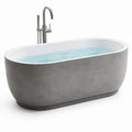 Freistehende Badewanne Oval Acryl Grau 170cm x 75cm