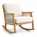 Schaukelstuhl Eichenholz Polyester Beige
