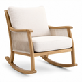 Schaukelstuhl Eichenholz Polyester Beige
